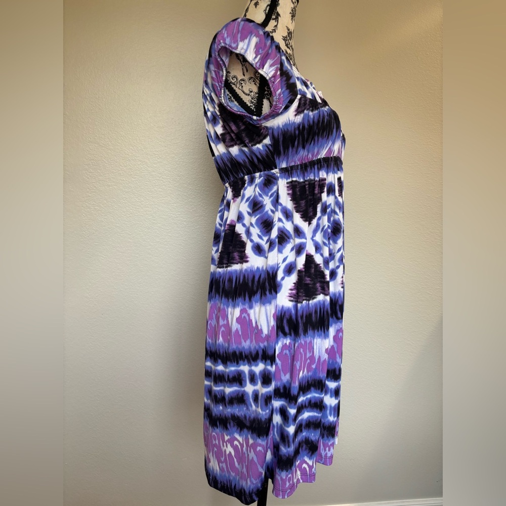 AB Studio Purple and Black Midi Dress - Picture 4 of 11